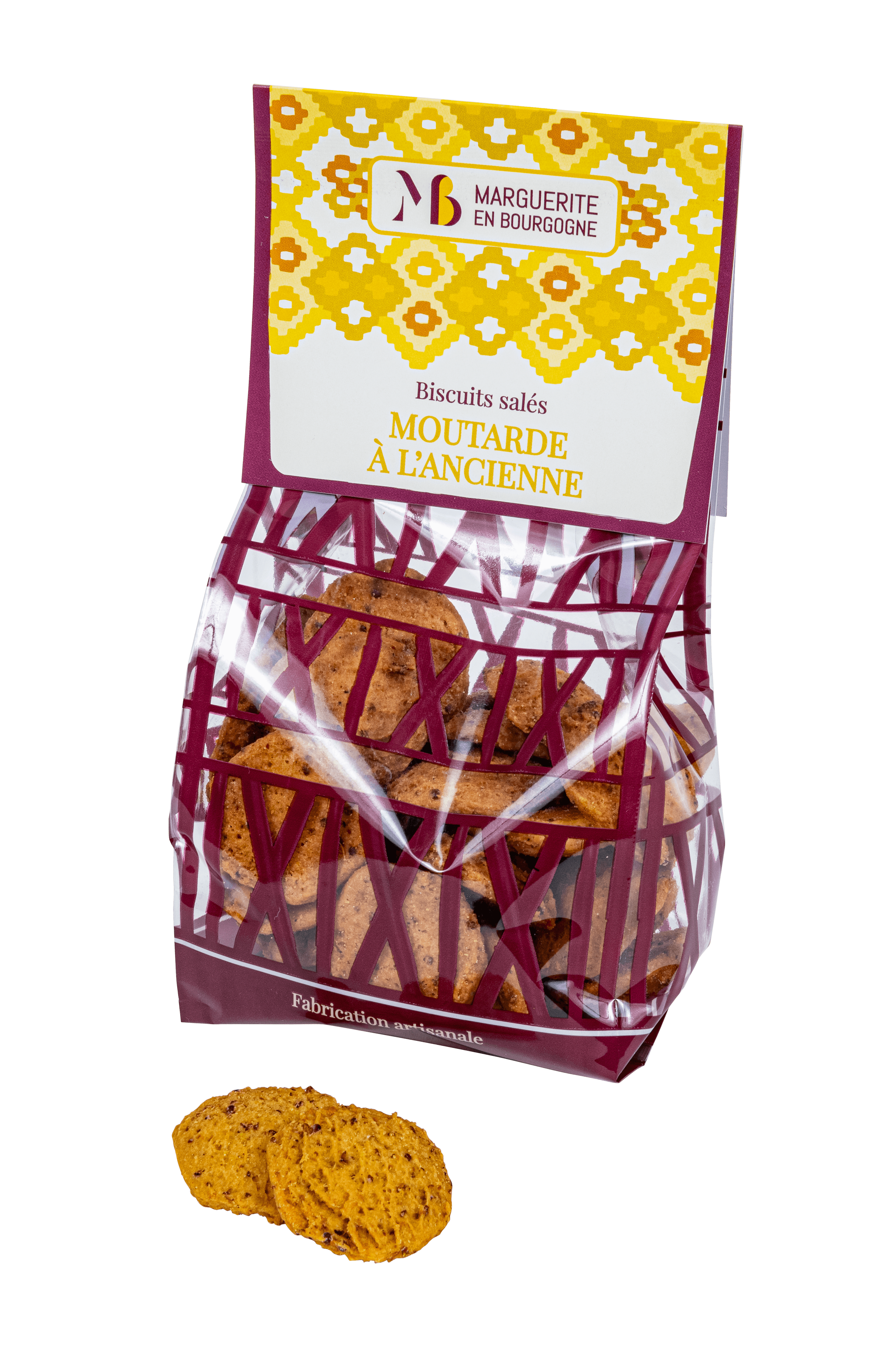 MEB Moutarde sachet face Biscuit bio artisanal biscuit apéritif moutarde