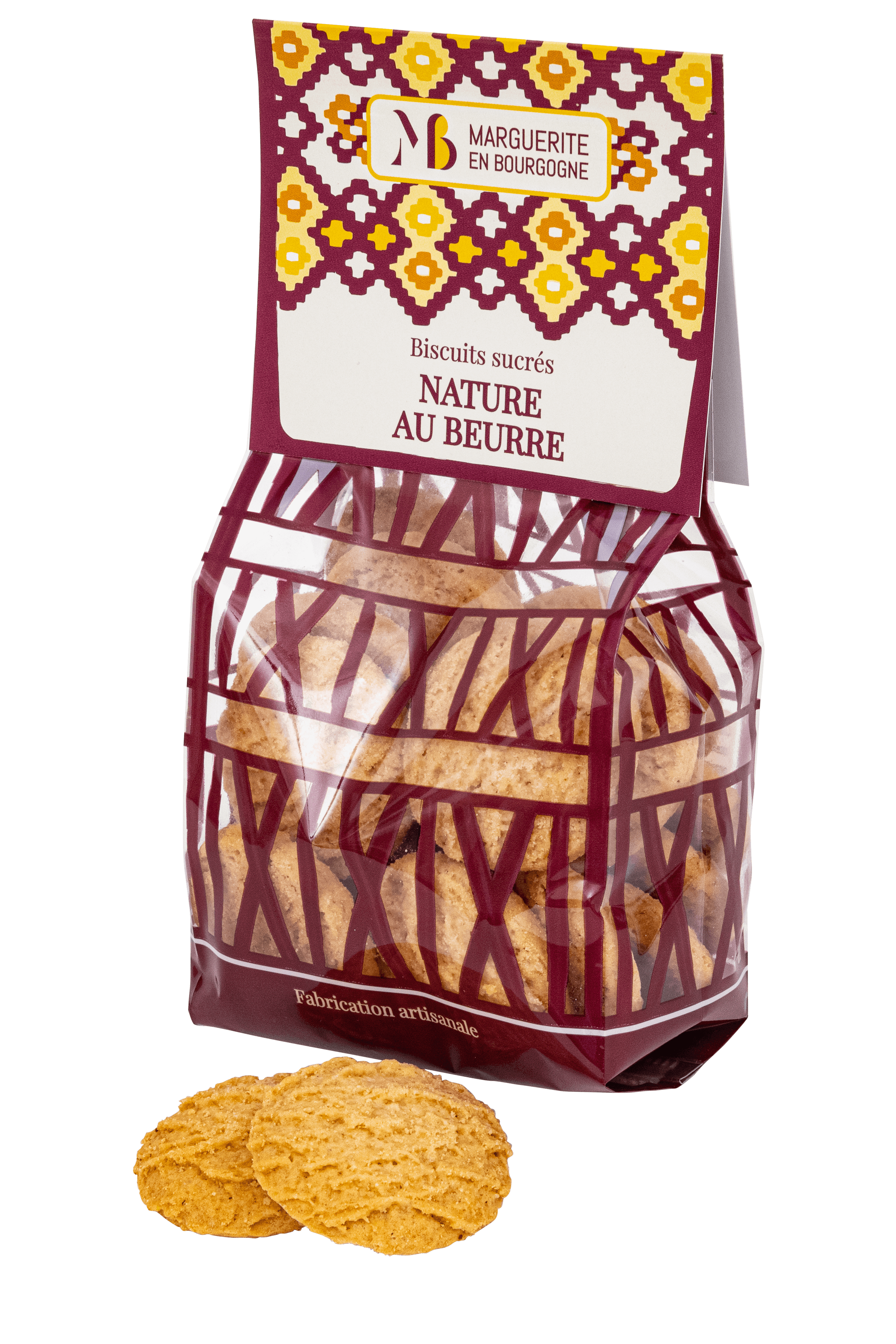 MEB Nature sachet face Biscuits artisanaux bio nature au beurrre