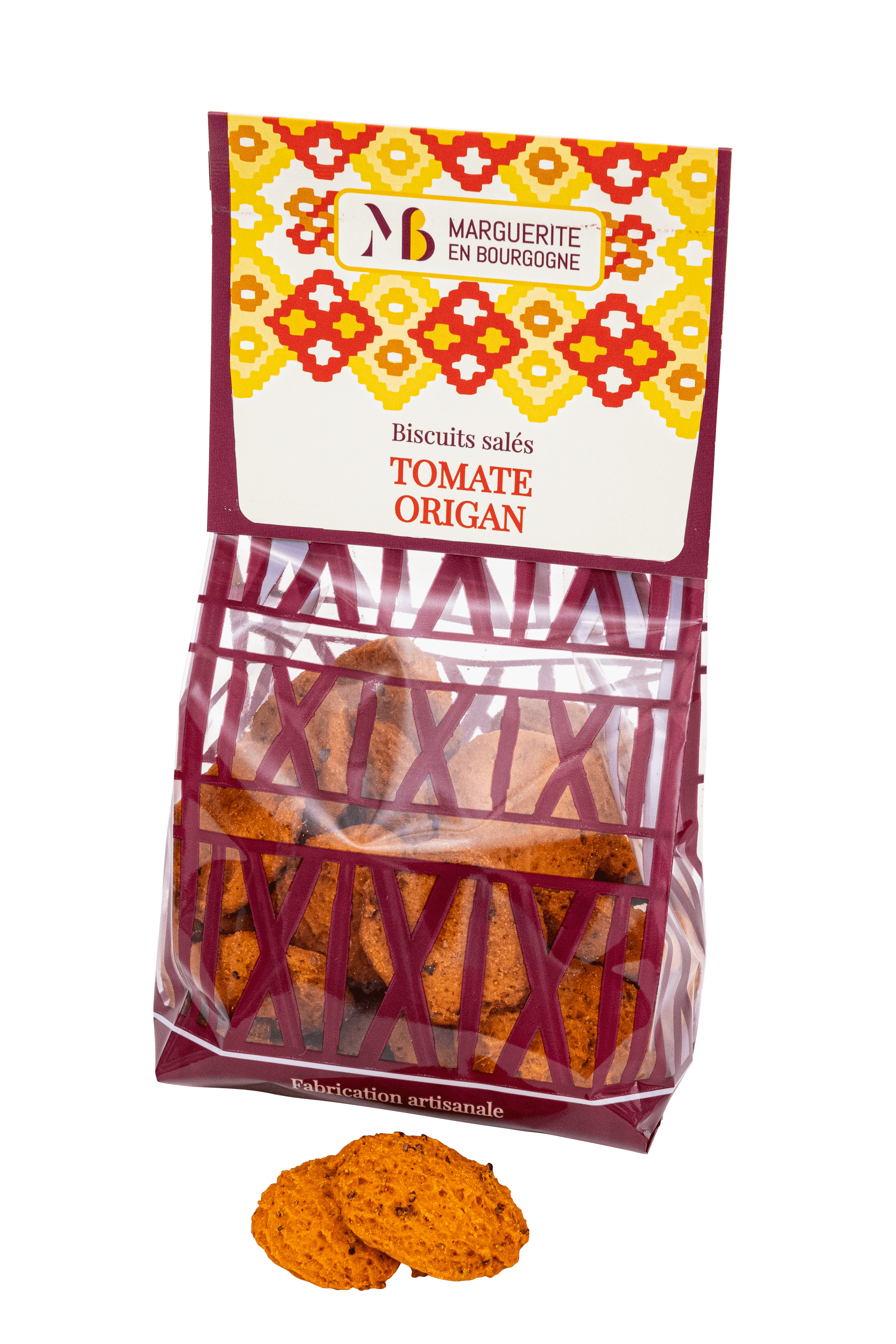 MEB Tomate sachet face Biscuit bio artisanal biscuit apéritif tomates ignon