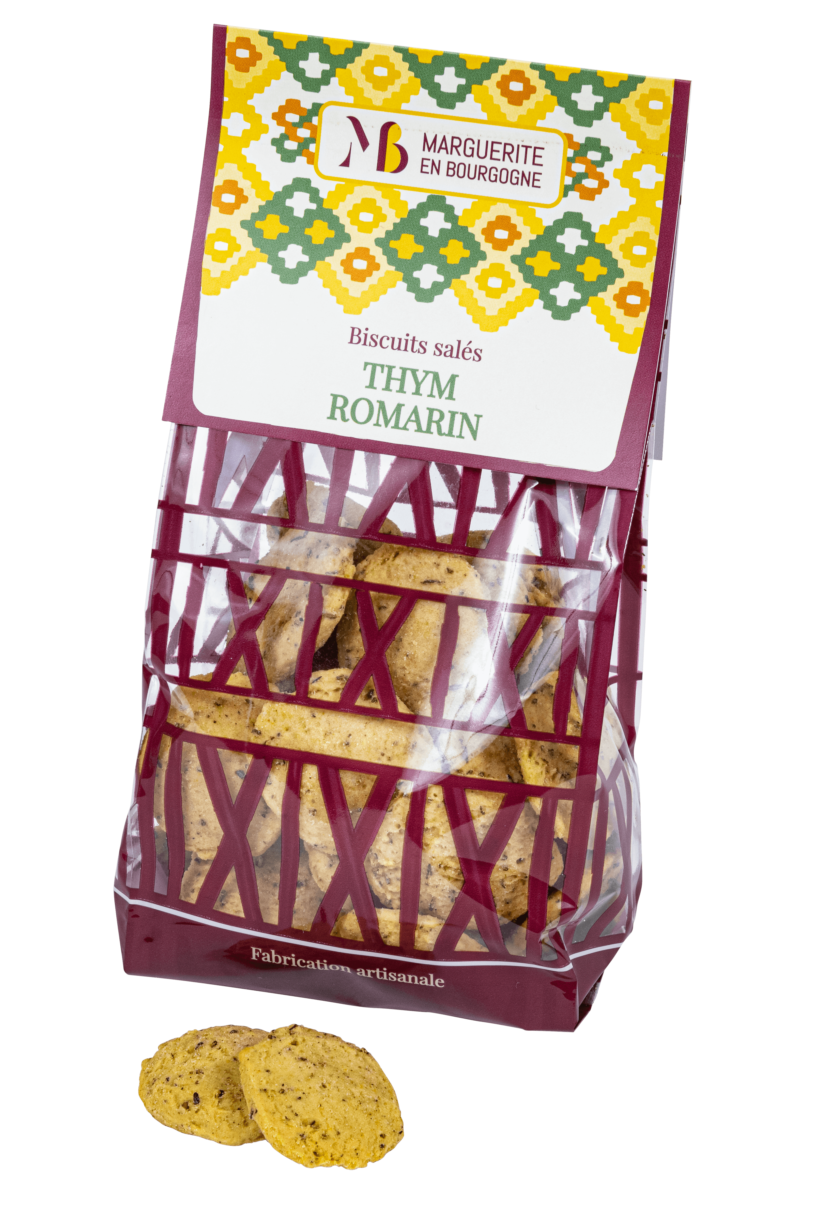 MEB thym Romarin sachet face Biscuit bio artisanal biscuit apéritif thym romarin