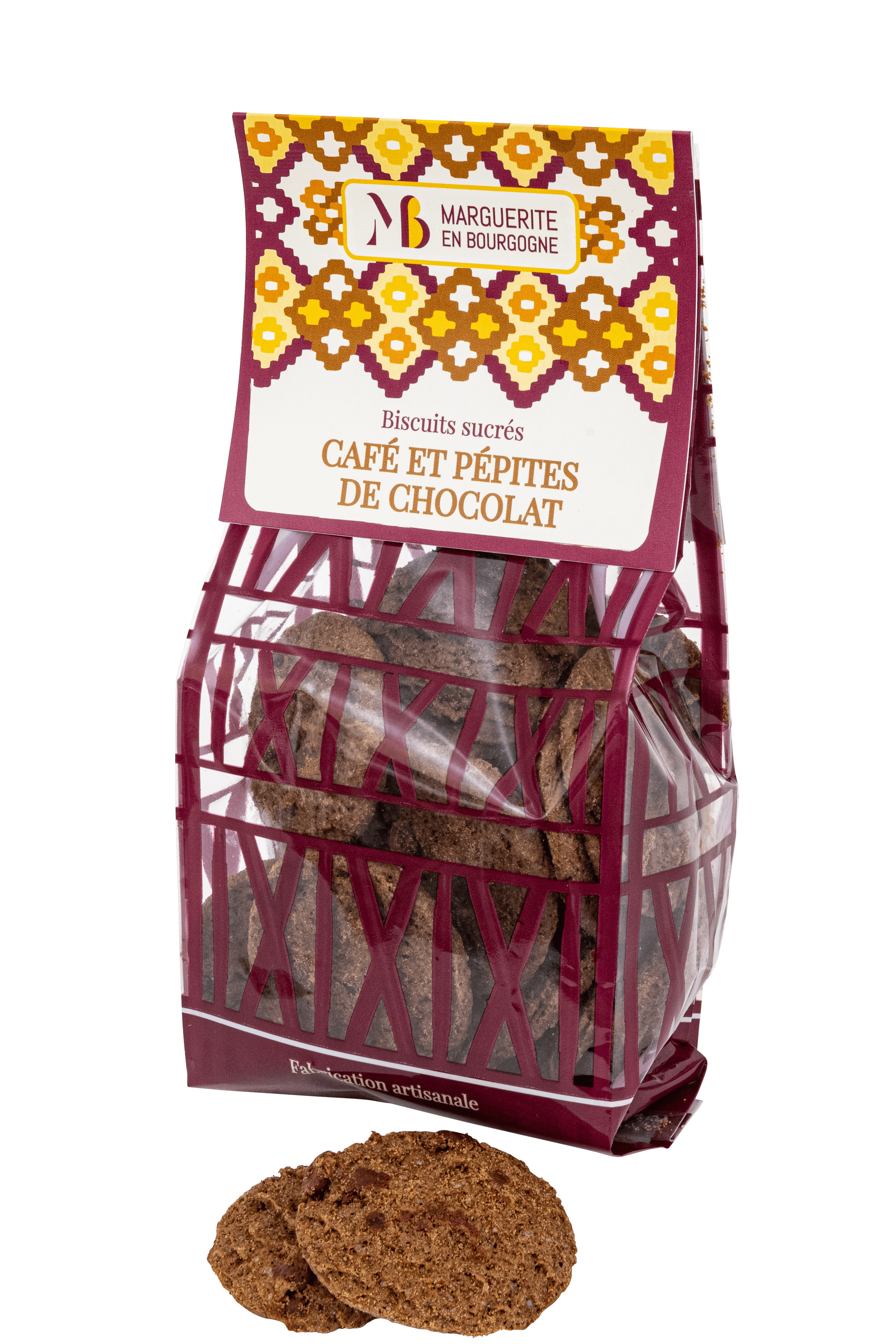 MEB Café pépites sachet face Biscuits artisanaux bio Pomme au beurre